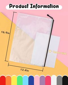 Versatile PVC Plastic Zip <b>File</b> <b>Folders</b> Eco-friendly <b>File</b> Bag Home Organizer Bag Letter Size A4 Mesh Zipper Pouch for Office - Product Image 2