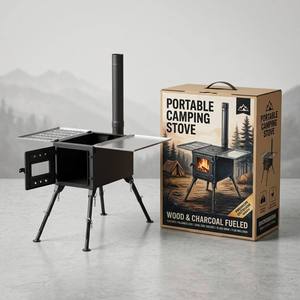 Poêle à bois portable <span class=keywords><strong>de</strong></span> haute qualité pour le camping, le barbecue, la pêche - Poêle <span class=keywords><strong>de</strong></span> tente pliable en acier inoxydable pour les rassemblements en plein air - Product Image 3