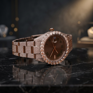 Nuevos Relojes de Cuarzo de Lujo con Diamantes Cultivados en Laboratorio, Esfera de Cristal y Acero Inoxidable para Hombre, Fabricante Indio - Product Image 3
