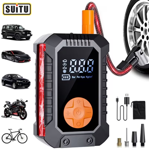 미니 무선 플라스틱 타이어 공기주입기 150PSI 고출력 22L/MIN 3600mAh 에어 컴프레서 디지털 압력계 보조배터리 기능 - Product Image 1