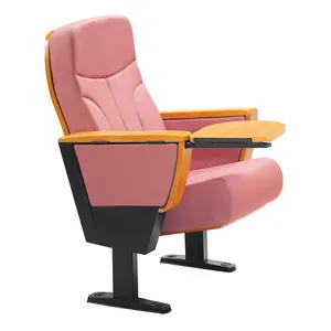 Groothandel houten roze auditorium stoel school stoel theater seat