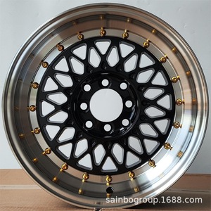 F66686 15 Inch 15x8 <strong>4x100</strong> 4x114.3 Aluminum Alloy <strong>Wheel</strong> Rim with Black Finish - Product Image 2