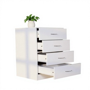 <span class=keywords><strong>Commode</strong></span> moderne portable à 5 tiroirs blanche <span class=keywords><strong>et</strong></span> noire avec poignée en métal inoxydable pour chambre à coucher ou salon - Product Image 4