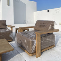 Ensemble de meubles de jardin en teck moderne de conception nouvelle, chaise longue, canapé, table basse, meubles de jardin en gros, fabrication d'usine