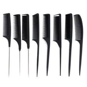 High Quality Black Tony Cover Comb Carbon Fiber Steel Needle Pointed Tail Hair Cutting Comb