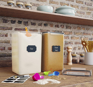 2er Pack XXL 7 Qt/6,5 l/220 Unzen Große Kapazität Klarer Kunststoff Auslaufs icher Luftdichte Vorrats behälter für Lebensmittel Set Vorrats behälter - Product Image 3