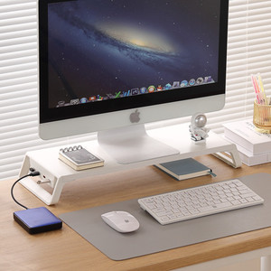 Computer <b>Riser</b> Stand USB Monitor Bracket <b>Desktop</b> Storage Rack Adjustable ABS Material Single Layer Mounts For Monitor - Product Image 5