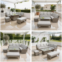 Professioneller Hersteller: Halbrunde Rattan-Outdoor-Sofagarnitur mit Lift-Top-Tisch für kommerzielle Resorts & Hotels – OEM/ODM-Unterstützung
