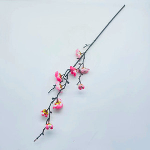 Branche de fleur de prunier artificielle Qi Xing, 60 cm, fleur en soie, décoration artisanale pour la maison - Product Image 4