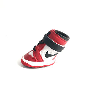 लक्जरी क्लासिक पालतू ट्रेंडी राज गैर-पर्ची खेल वाटरप्रूफ कुत्ते जूते पु चमड़े के कपास हुक पैटर्न स्नीकर्स कुत्ते जूते - Product Image 2