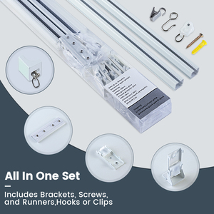Rail manuel en alliage Durable de haute qualité lisse silencieux en aluminium bureau vivant Simple <span class=keywords><strong>rideau</strong></span> poteaux de <span class=keywords><strong>rideau</strong></span> accessoires de pistes - Product Image 5