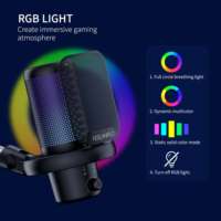 Microphone de jeu FEELWORLD VM1 avec bouton de sourdine, micro USB de studio pour diffusion en direct sur Twitch, réduction sur les commandes en gros