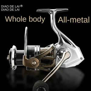 Carrete de Pesca Giratorio <span class=keywords><strong>Diao</strong></span> De Lai JK, Relación de Engranajes 5.2:1, Uso con Mano Derecha, Pesca en Playa y Mar, Alta Velocidad, Metálico, 208-387g - Product Image 5