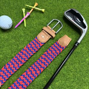 Ceintures <span class=keywords><strong>élastique</strong></span>s personnalisées avec logo, <span class=keywords><strong>boucle</strong></span> en alliage, ceintures de golf en toile tricotée multicolores, ceintures tissées extensibles pour hommes - Product Image 6