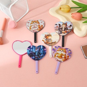 Mini Heart Shape Handheld Cosmetic Mirror Single Sided <b>Pocket</b> Makeup Mirror Custom Logo Promotional Gift for Women - Product Image 4