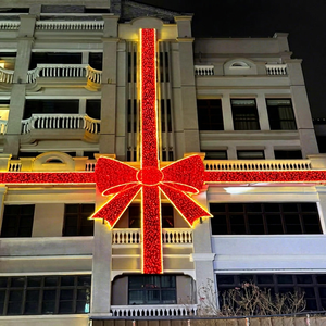 Décoration de Noël en forme de nœud LED pour l'extérieur, idéale pour la décoration des rues pendant les fêtes - Product Image 1