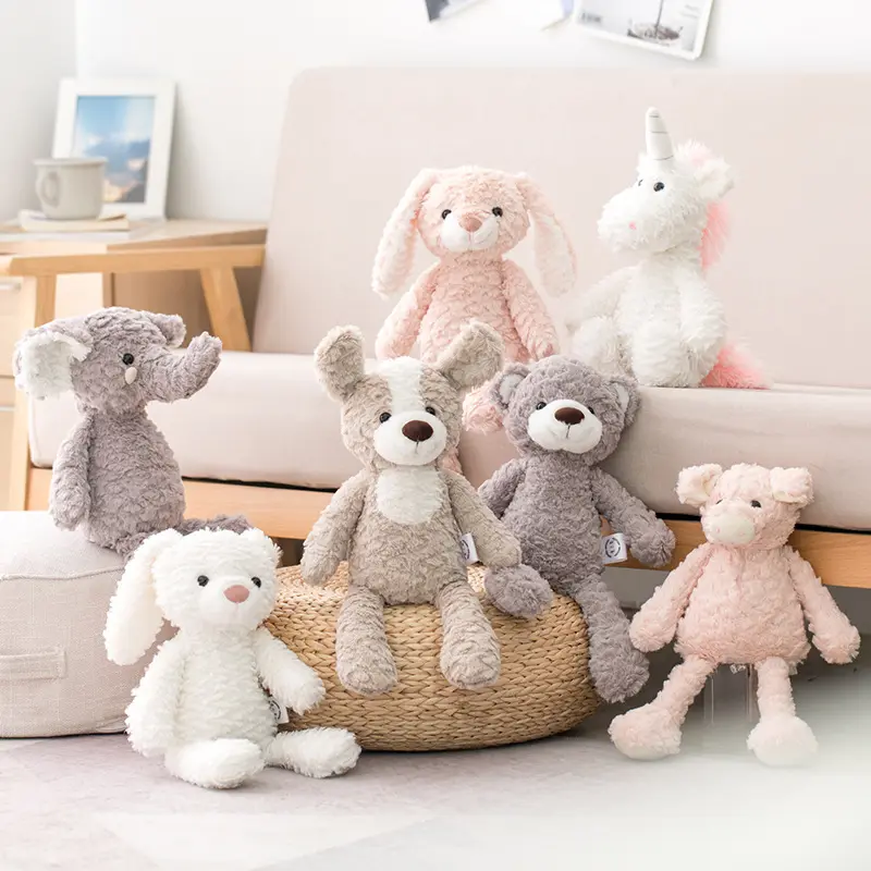 36cm High Quality Long Legs Bunny Teddy Bear Dog Elephant Unicorn Stuffed Cartoon Animals Baby Appease Toy Doll Toy