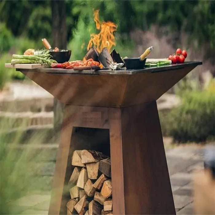 Portail en acier extérieur camping mise à niveau pliant charbon de bois barbecue barbecue portable