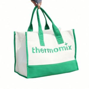 Custom Printed Organic Cotton Canvas Tote Bag Extra Large Capacity Personalized Logo Heavy-Weight Oversized Shopping Bag - Product Image 1