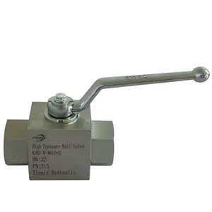 Tiemin hidráulica válvula de bola de KHM-N-M42x2 DN:32 PN:315 acero al carbono blanco plateado de Zinc de alta presión