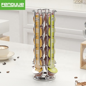 Support de rangement pour capsules <span class=keywords><strong>Dolce</strong></span> <span class=keywords><strong>Gusto</strong></span>, <span class=keywords><strong>présentoir</strong></span> rotatif pour dosettes de café, organisateur de comptoir, carrousel moderne et élégant en acier au carbone pour la maison - Product Image 1