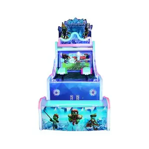 Kapalı spor eğlence jetonlu oyunlar süper buz adam su atış makinesi 2 oyuncu silah zombi su çekim Arcade oyunları
