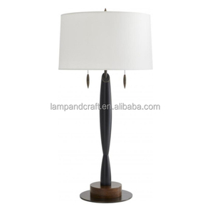 Lampe de table Danseuse, 2 lumières, noire, bronze, abat-jour en lin blanc rigide pour la décoration de la maison, chambre à coucher, hall d'hôtel, chambre d'hôtel - Product Image 1