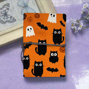 Per tutti gli usi Vintage Notebook PU Cover ciondolo grande per la contabilità <span class=keywords><strong>note</strong></span> con gatti neri fantasmi pipistrelli Pattern zucche sul - Product Image 2