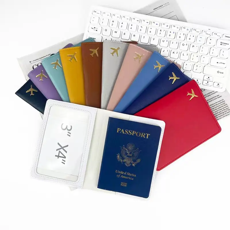Waterproof PU Leather Passport Case Durable PU Credit Card Holder For Traveler Portable Passport Protective Cover