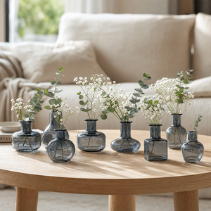 Set Artistico <span class=keywords><strong>di</strong></span> 8 Vasi in Vetro Premium da Tavolo, Mini Vasi <span class=keywords><strong>di</strong></span> Lusso in Cristallo Senza Piombo per Decorazioni Casa e Matrimonio - Product Image 2