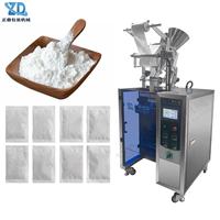 Máquina de envasado de polvo de tela no tejida con sellado de 3 lados inteligente PLC de alta precisión para sobres de almidón de maíz comestible