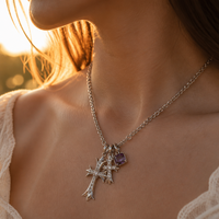 Collier pendentif croix gothique, collier ras du cou à franges multicouches pour femmes, style grunge audacieux