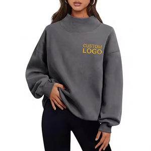 Sudadera Deportiva de Cuello Alto para Otoño/Invierno, para Mujer, de Poliéster/Algodón, Ligera, de Secado Rápido y Transpirable - Product Image 1