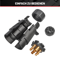 Connecteurs de prise de voiture européens standard ronds 7 voies 12V, fiches courtes pliables en PVC à 7 broches pour remorques