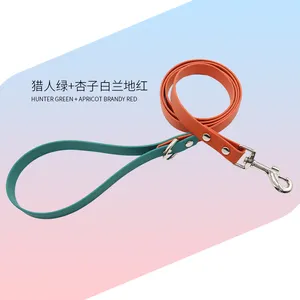 Manufacturer custom logo colorful pet training leash waterproof PVC webbing durable Spliced color dog leads 26 color available