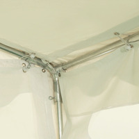 Tonnelle de jardin en PVC blanc avec barres de fixation au sol 20'x20', structure en acier, imperméable, résistante aux UV, ignifuge, pliable, simple