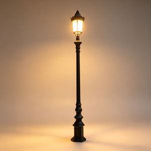 Lampadaire LED extérieur de style européen antique pour cour, étanche IP65, en aluminium moulé sous pression - Product Image 1