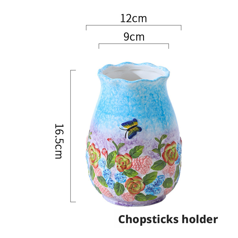 blue Butterfly love flower-chopsticks tube