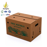 Boîte en carton ondulé ciré imperméable personnalisée pour l'expédition de fruits et légumes frais, carton empilable avec trous de ventilation