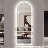 Miroir Arche Personnalisé Pleine Longueur Sans Cadre, Miroir Intelligent de Coiffeur Mural Corporel LED Avec Lumière