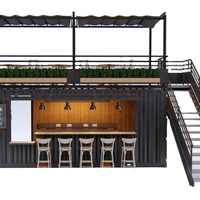 Conteneur Mobile pour café, bar et restaurant, préfabriqués et extensibles, expédition de 20 pieds