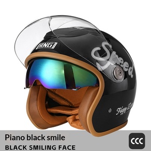Casco de Moto Retro 3 4 con Doble Lente y Diseño de Patrón Atractivo para Scooter y Uso Diario - Product Image 6