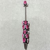 Stylos à bille robustes sur le thème d'Halloween en pâte polymère perlée, DIY, avec mini-breloques en strass et perles focales en PVC, style dessin animé