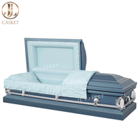 Cercueil en acier de calibre 20 cercueil en métal avec intérieur en crêpe blanche fournitures funéraires de qualité supérieure