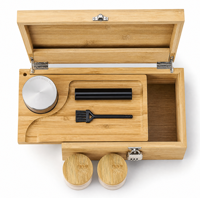 Boîte de rangement en bambou naturel verrouillable avec plateau amovible, bocaux en verre, serrure à combinaison, organisateur domestique polyvalent, coffret cadeau