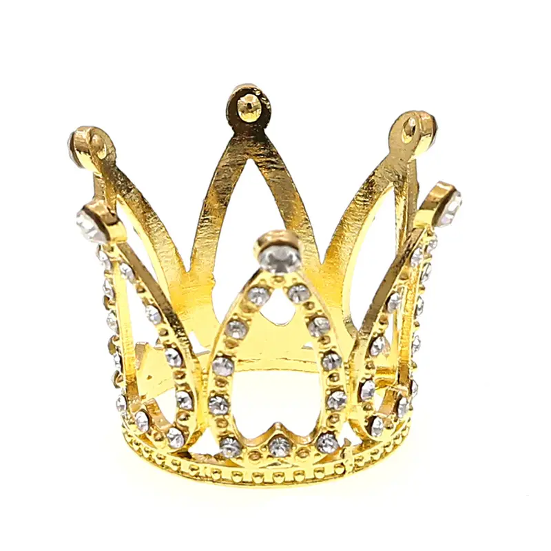 Mini couronne de dieu en or et argent, décoration de gâteau pour joyeux anniversaire, accessoires de gâteau, couronne en or et en argent