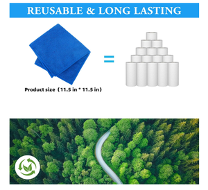 Paños de Limpieza de Microfibra, 8 Colores, Suaves, Sin Pelusas, 11.5 x 11.5 Pulgadas, para Uso en el Hogar, Baño y Automóvil - Suministros de Limpieza Húmeda/Seca - Product Image 5