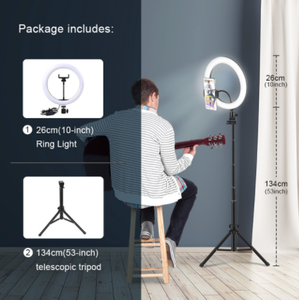 Anneau de lumière pour selfie Photographie Led Bord de lampe avec support mobile Support de trépied Ringlight pour diffusion vidéo en direct - Product Image 5