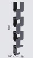 Présentoir mural industriel ultra-moderne en fer noir et panneaux MDF pour bouteilles de vin, idéal pour l'ameublement domestique (vente en gros)