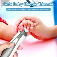 Coupe-ongles électrique pour bébé avec logo personnalisé, lime à ongles électrique douce pour bébé |   6 têtes de meulage silencieuses avec LED | Coupe-ongles pour bébé